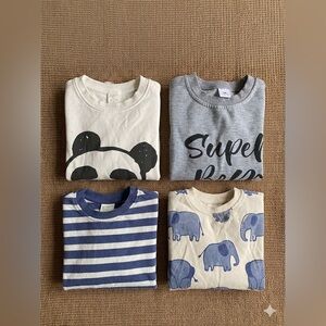 4pc H&M Toddler Sweatshirt Bundle - Panda, Elephant & Stripes - Size 2-3Y - EUC